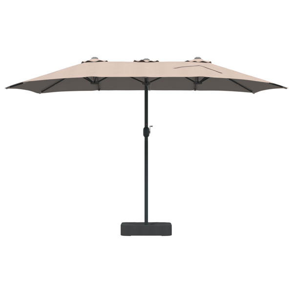 Trädgårdsparasol Taupe 385 x 209 x 244 cm Polyester