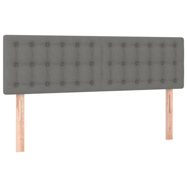 Ramsäng med madrass mörkgrå 140x190 cm tyg