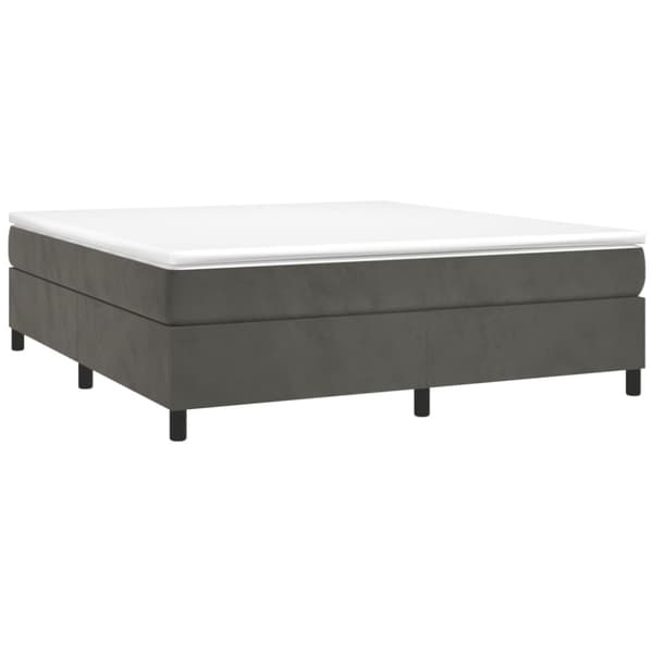 Boxspring-sängram mörkgrå 200x200 cm sammet