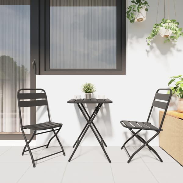 Bistroset 3 pcs Antracit Stål