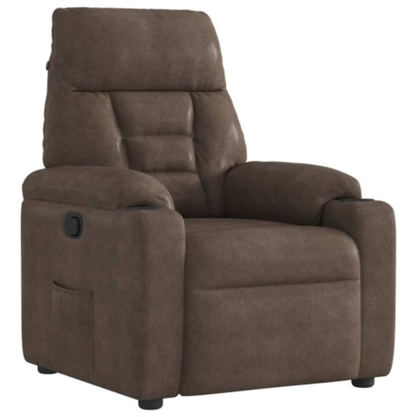Reclinerfåtölj brun mikrofibertyg