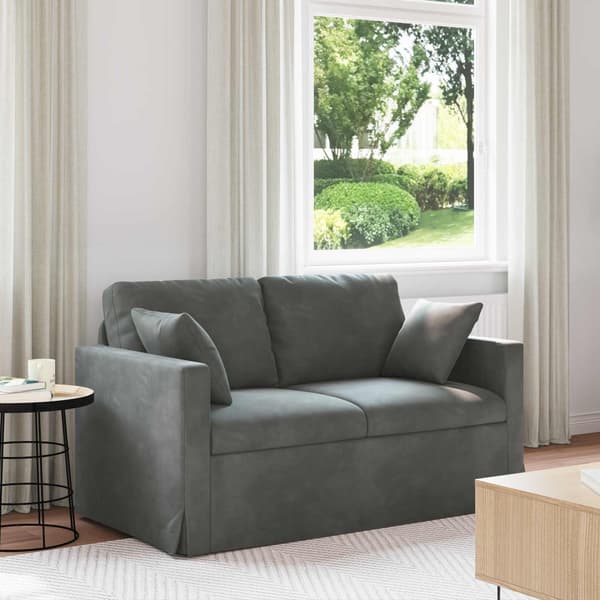 Soffa Mörkgrå 138 x 78 x 80 cm Sammet
