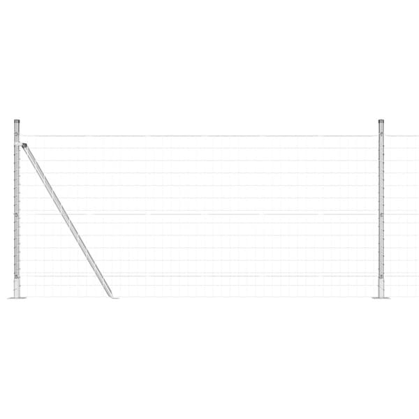 Stängsel med stolpe Silver 1 x 10 m Stål