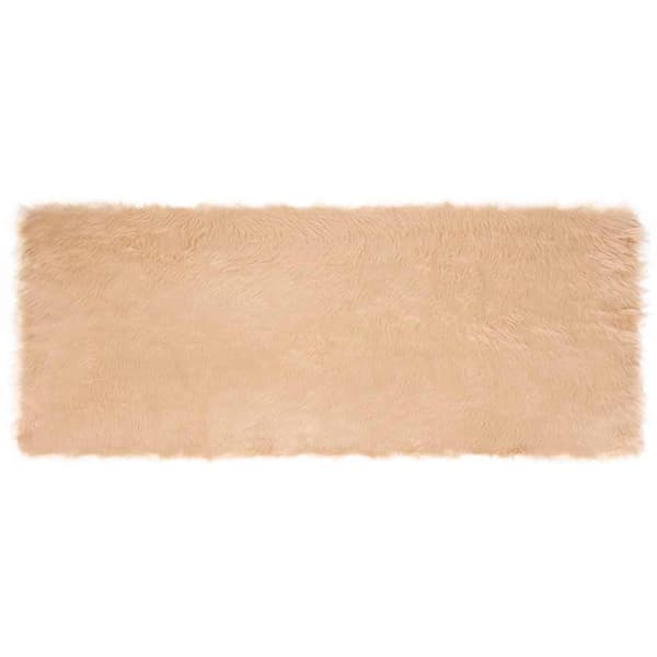 Fuskfäll matta TAFALLA Beige 80 x 200 cm Polyester