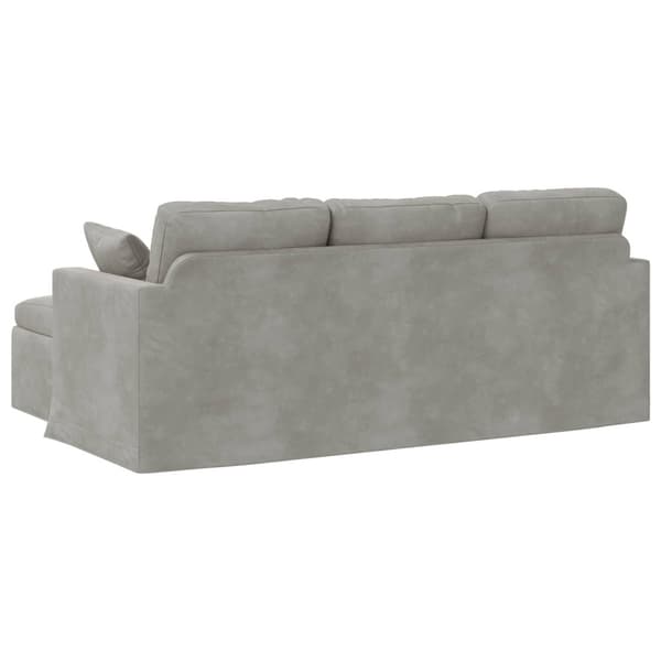 Soffa Ljusgrå 198 x 134 x 80 cm Sammet