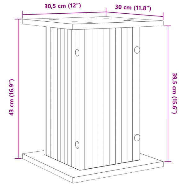 Växtställ 2 pcs Vit högglans 30,5 x 30 x 43 cm Konstruerat trä