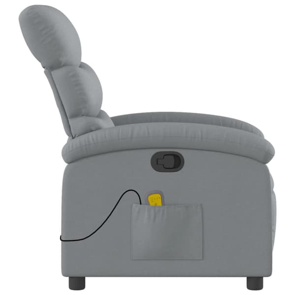 Massagefåtölj ljusgrå tyg