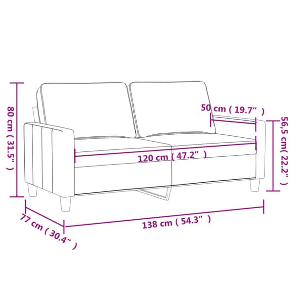Soffa 2-sits mörkgrå 120 cm tyg