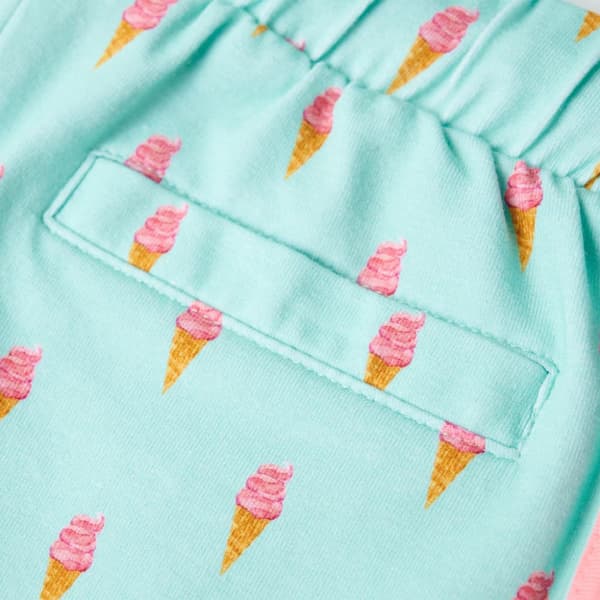 Shorts för barn med snöre ljus mint 140