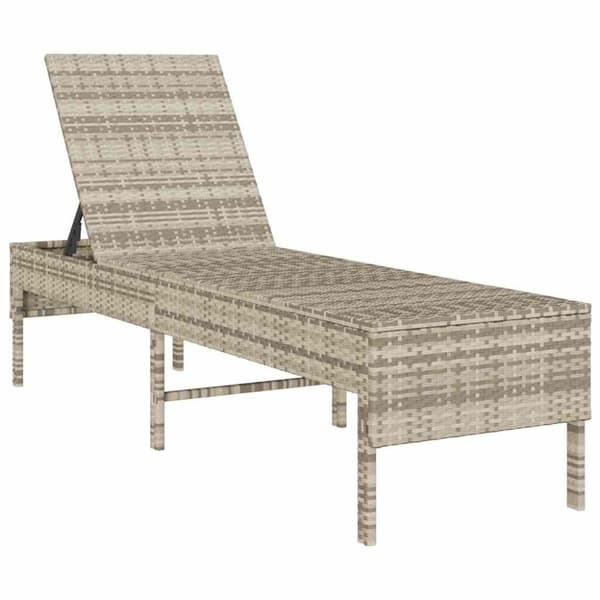 Solstol med dyna ljusgrå 55x200x44cm konstrotting
