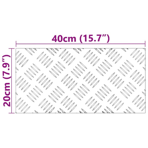 Trappsteg Rektangulär 4 pcs Silver 40 x 20 cm Aluminium