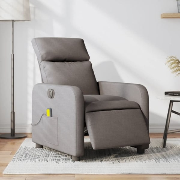 Elektrisk massagefåtölj taupe tyg