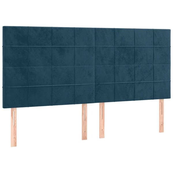 Sängram utan madrass mörkblå 160x200 cm sammet
