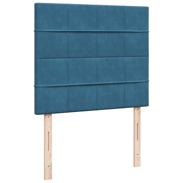 Ramsäng med madrass mörkblå 120x190 cm sammet