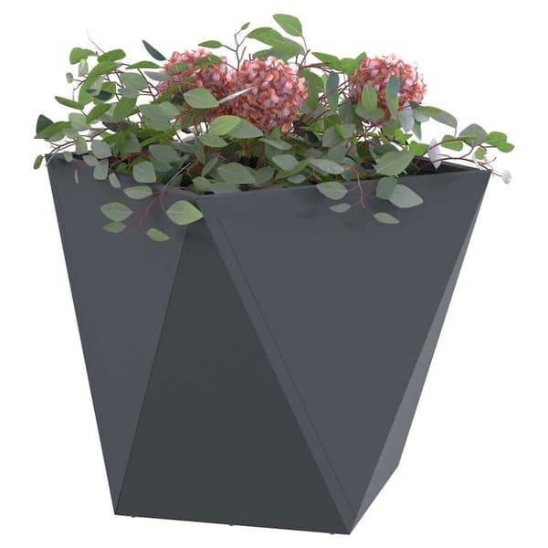 Planteringskärl 2 pcs Antracit 40 x 40 x 40 cm Stål