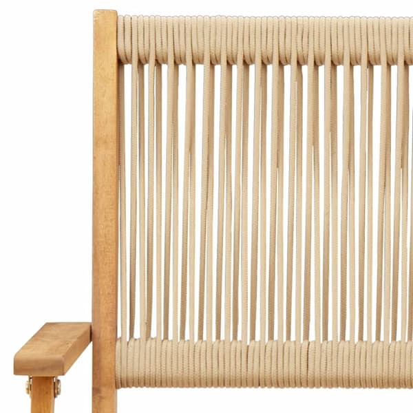 Caféset 3 delar beige polypropen och akaciaträ