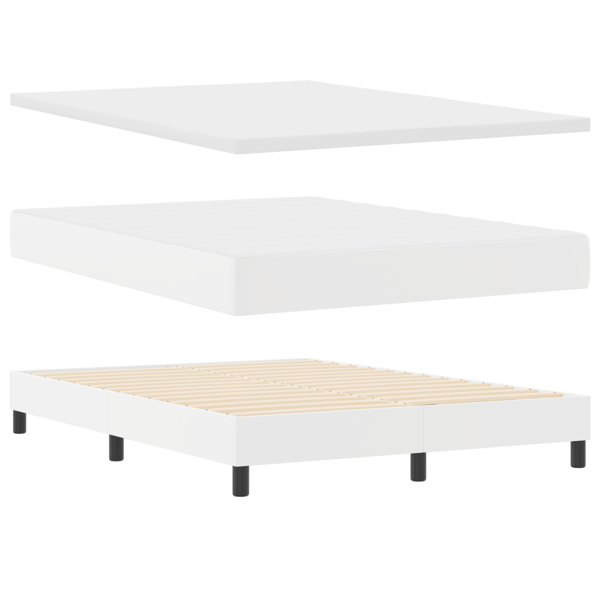 Bäddfjäder med madrass Vit 140 x 200 cm Konstläder