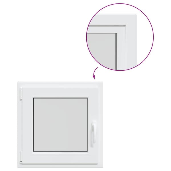 Källarfönster RISOR Vit 60 x 60 cm PVC och glas