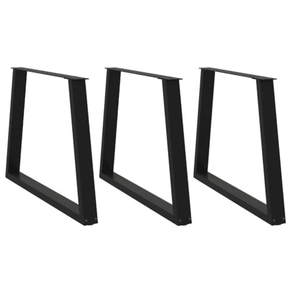 Matbordsben V-formade 3 st svarta 90x(72-73,3) cm stål