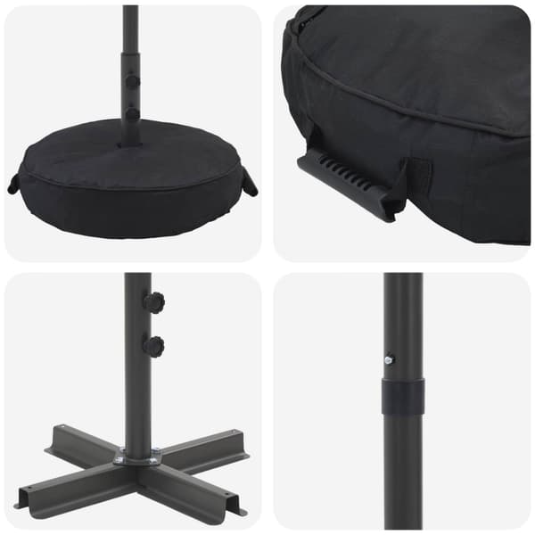 Trädgårdsparasol 270 x 270 cm Polyester Rektangulär Gräddvit