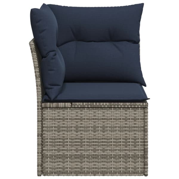 Trädgårdsoffa med kudde Grå 62 x 62 x 69 cm Poly rattan
