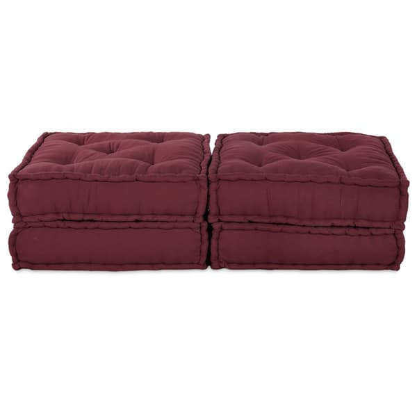 Modulsofa enhet 2 st Tyg Bordeaux 140 x 70 x 36 cm