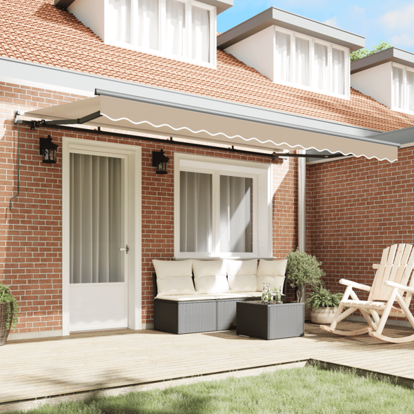 Utfällbar markis Beige 400 x 200 cm tyg