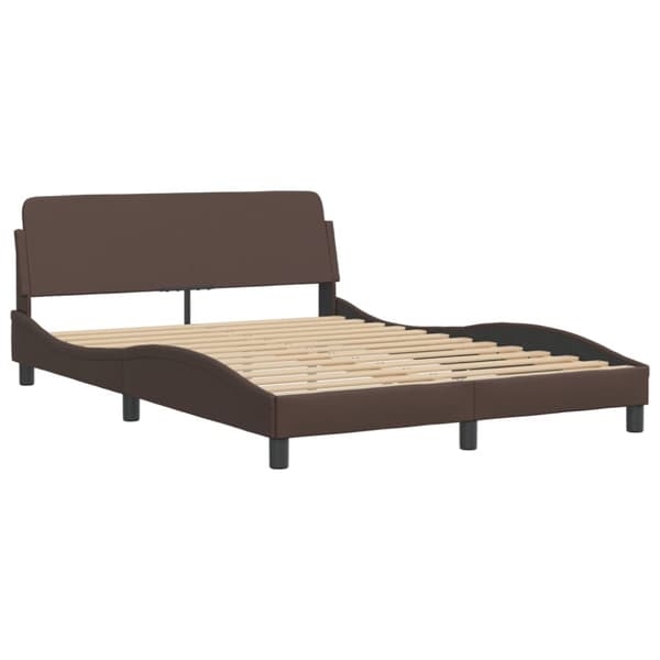 Bed Frame with LED without Mattress "Zadar" Brown 120x200 cm