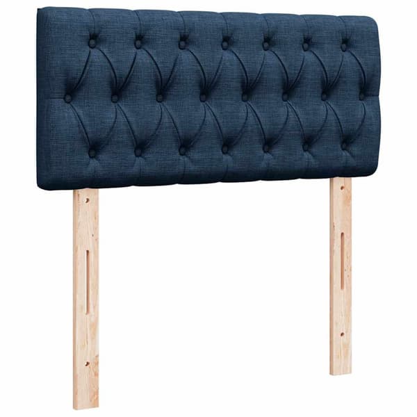 Ottoman sängram med madrass blå 80x200 cm tyg