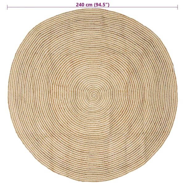 Områdesmatta Vit Ø 240 cm Jute