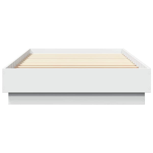 Sängram med LED Vit 80 x 200 cm Konstruerat trä