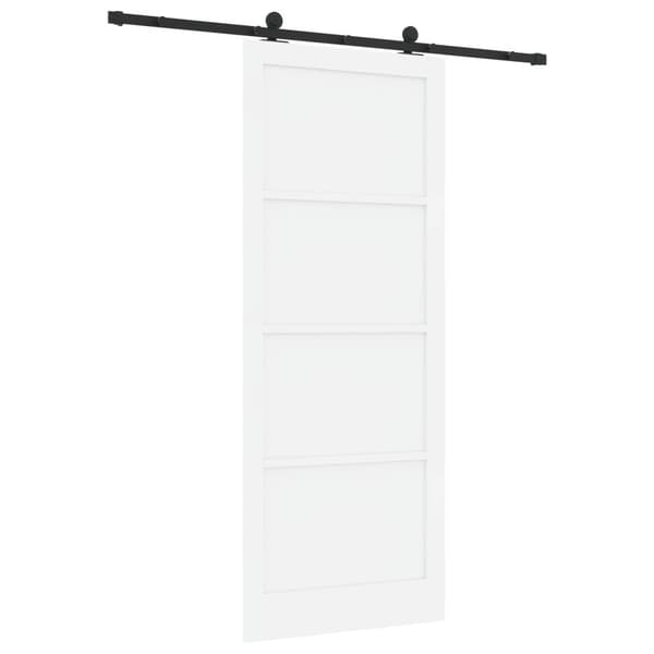 Skjutdörr 93 x 232 cm Konstruerat trä Vit och svart