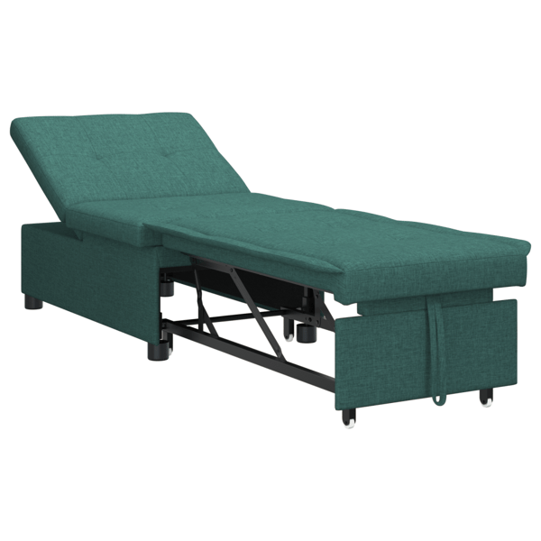Pull Out Sofa Bed Mörkgrön 194 x 50 x 82 cm tyg