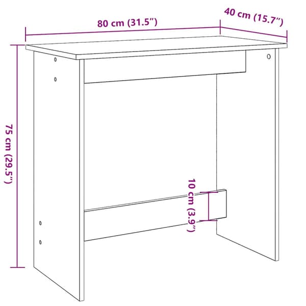 Skrivbord ek 80x40x75 cm konstruerat trä