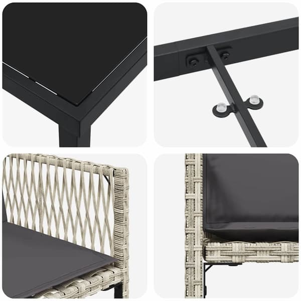 Trädgårdsmöbelset 5 pcs Ljusgrå konstrotting