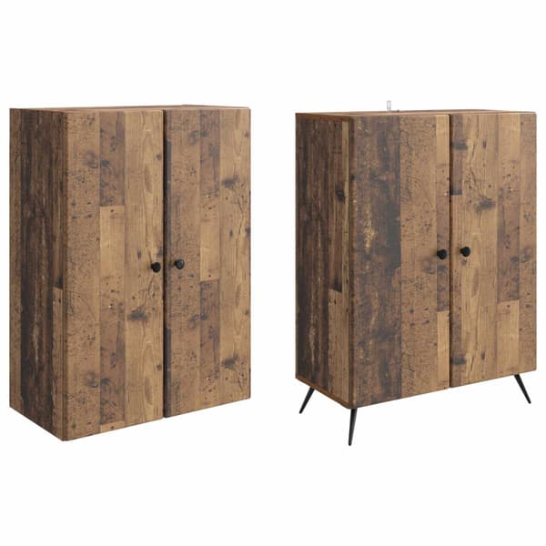 Skåpset 2 pcs Gammalt trä Konstruerat trä