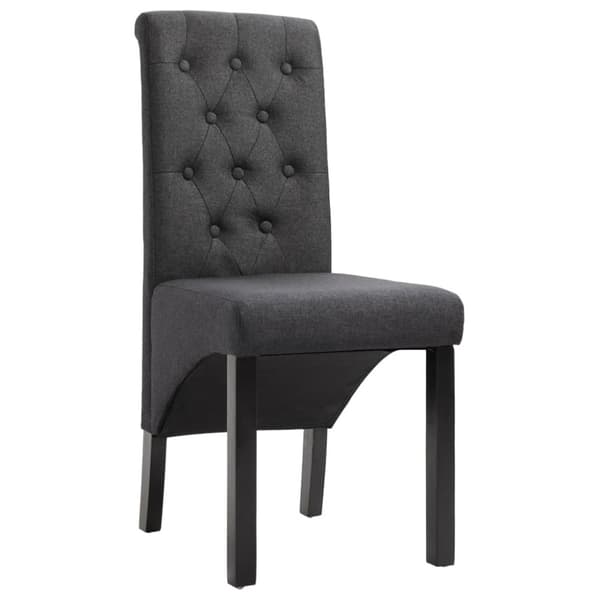 Matstolar 4 st mörkgrå tyg