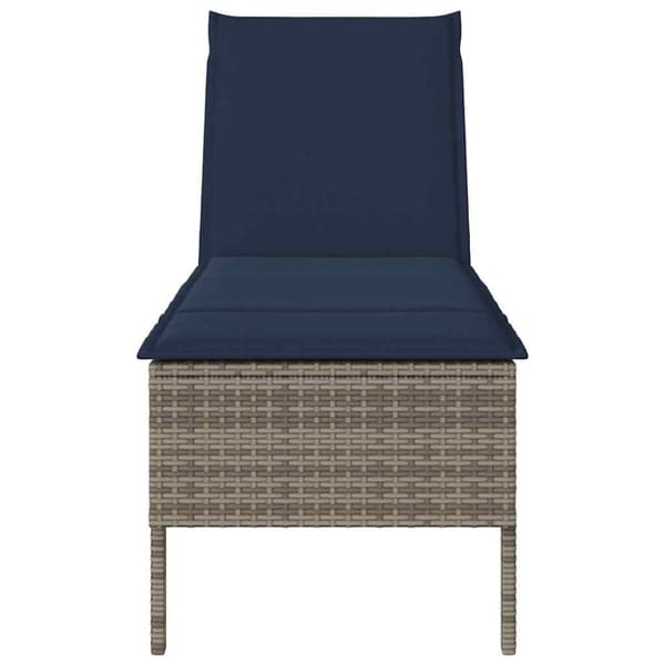 Solstol med dyna grå 55x200x44cm konstrotting