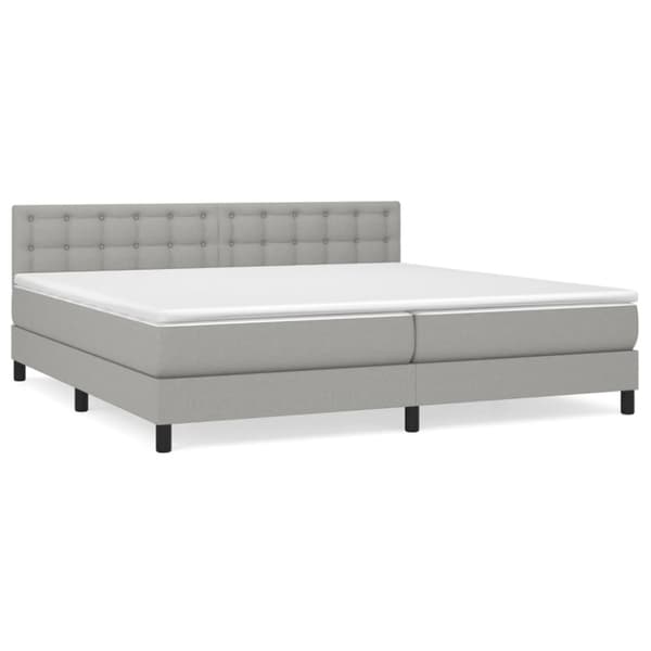 Ramsäng med madrass ljusgrå 200x200 cm tyg