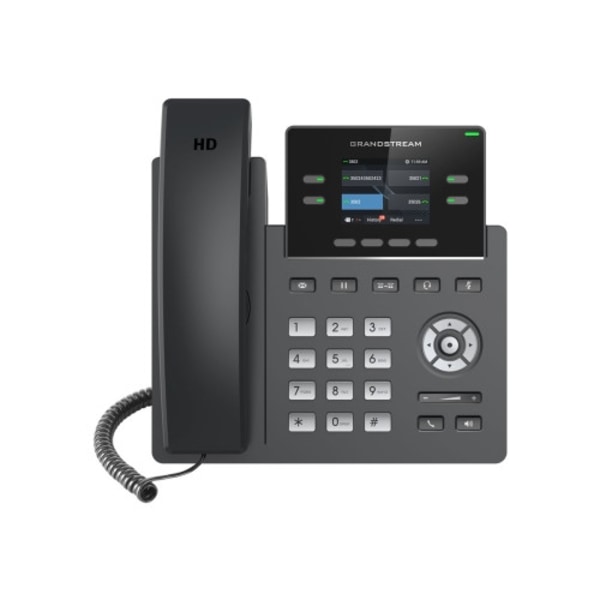 Grandstream GRP2612 - VoIP-telefon med nummerpresentation/samtal väntar - 3-riktad samtalsförmåg Svart