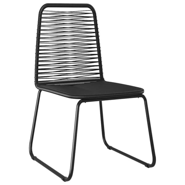 Trädgårdsmöbelset 5 pcs Svart Pulverlackerat stål