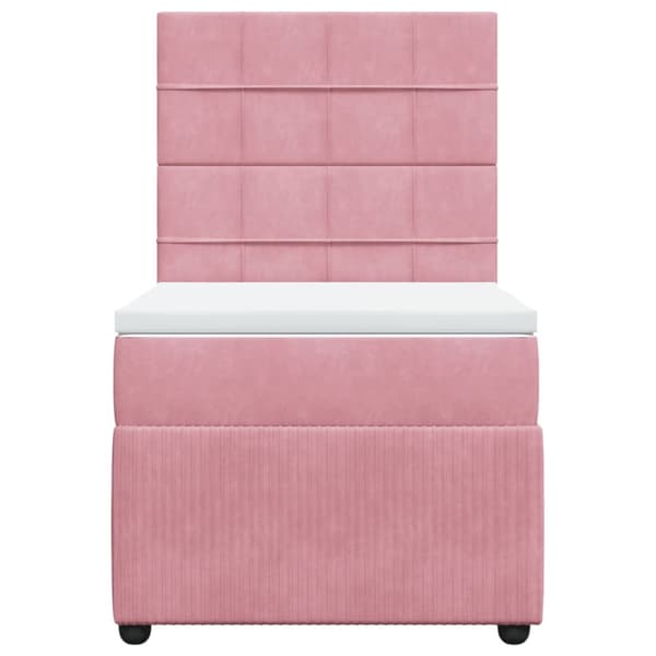 Ramsäng med madrass rosa 90x190 cm sammet
