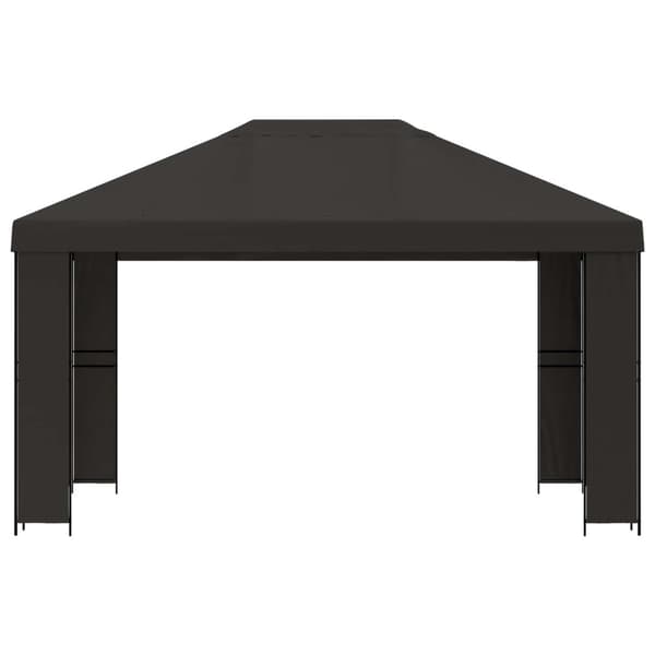 Paviljong 4 × 3 m Antracit Polyester och Stål 190
