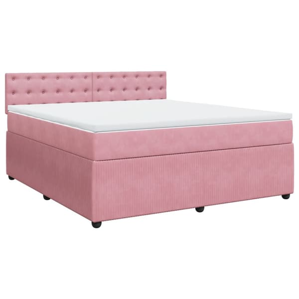 Ramsäng med madrass rosa 180x200 cm sammet