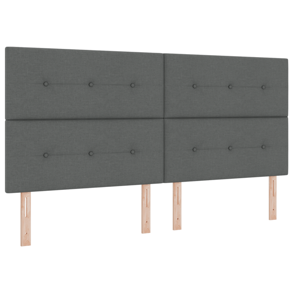 Bäddfjäder med LED-ljusslingor Mörkgrå 200 x 200 cm tyg