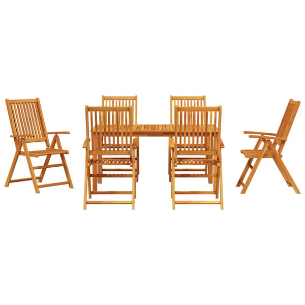 Trädgårdsmöbelset 7 pcs Brun Massivt Akaciaträ