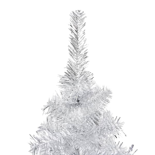 Belyst plastgran med kulor silver 210 cm PET