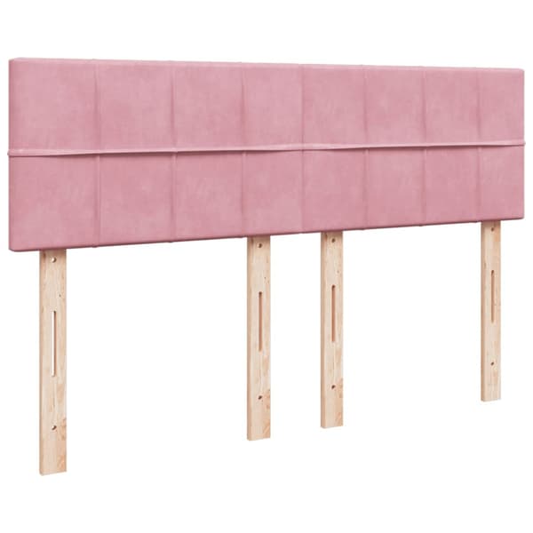 Ramsäng med madrass mörk rosa 140x200 cm sammet