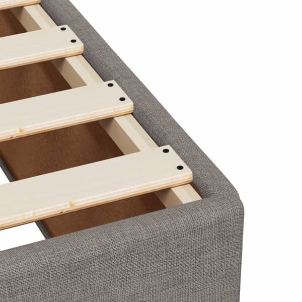 Ramsäng med madrass taupe 90x200 cm tyg