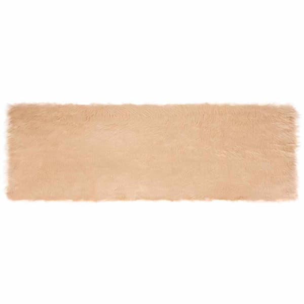 Fuskfäll matta TAFALLA Beige 80 x 250 cm Polyester